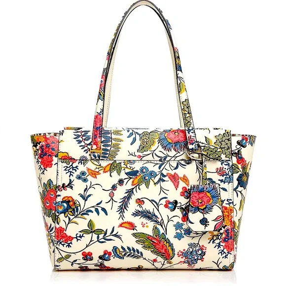 NWT Tory Burch Parker Floral Leather Tote - Picture 2 of 12